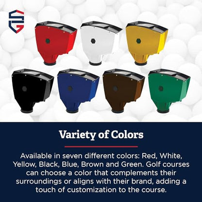 Standard Golf Classic Ball Washer - 4 Ball Capacity Golf Ball Cleaner | Improved Brush Design, Available in 7 Colors, Crank Style with Built-in Overflow Tubes | Perfect for Club Courses, Pros, & Home - color: Red