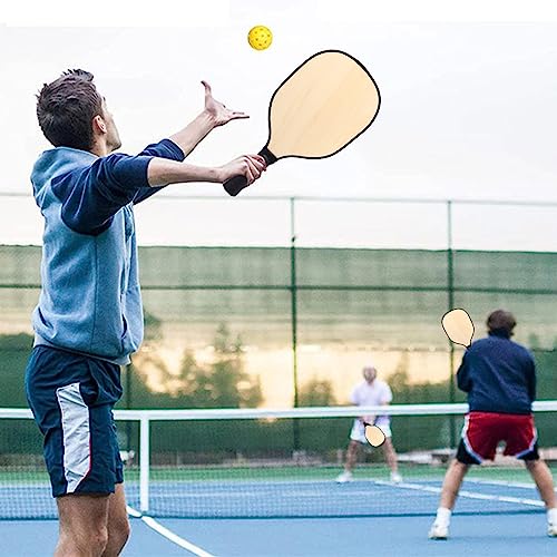 Lightweight Rackets Wood Paddle with Ergonomic Cushion Grip Racket Easy to Use Rackets with Ergonomic Cushion Grip