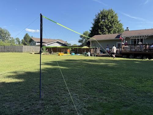 Portable Volleyball & Badminton Combo Net Set for Backyard Beach with 2 Nets (20ft and 32ft), Adjustable Poles, PU Volleyball, Aluminum Rackets and Carry Bag, Quick Setup & Durable