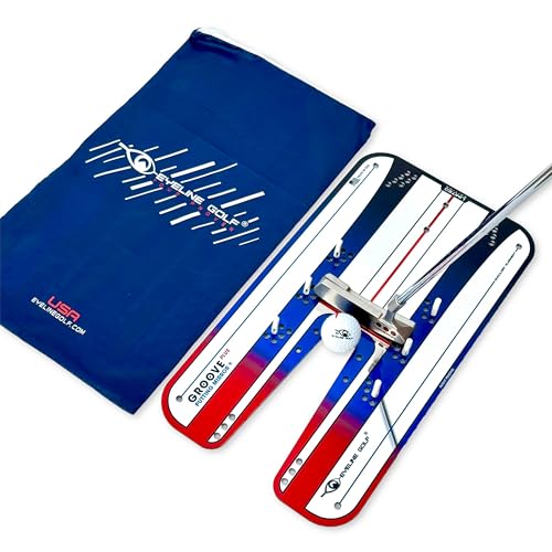 Genuine EyeLine Golf Alignment Putting Mirror - Top Training Aid on The PGA Tour - See Rapid Improvement - Helps Beginner, Junior, and Scratch Golfers - color: Groove PLUS Putting Alignment Mirror - LARGE
