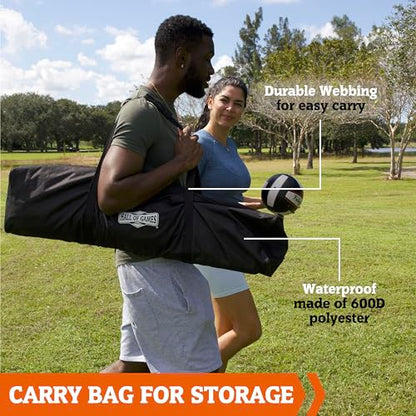 Hall of Games Outdoor Volleyball and Badminton Net with Carrying Bag Accessories Set and Adjustable Steel Poles Perfect for Parties - color: 32 Ft.