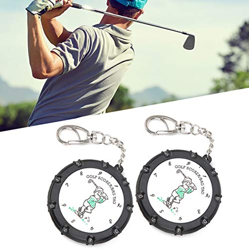 Portable Golf Stroke and Score Counter, 18 Holes Tracking Device with Keychain for Golfers, 2pcs