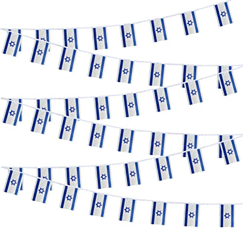 Israel Israeli Small Mini String Banner Miniature Israel Flags Banners For Grand Opening,Grand Opening Sports Celebration Decorations (50 Feet 38 Flags) - color: Israel