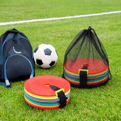50 Pcs 6 inch Flat Cones Spot Markers Non-Skid Floor Hole Soccer Cones Field Court Spot Markers Flat Discs Soccer Training Equipment for Football Sports Speed Agility Practice
