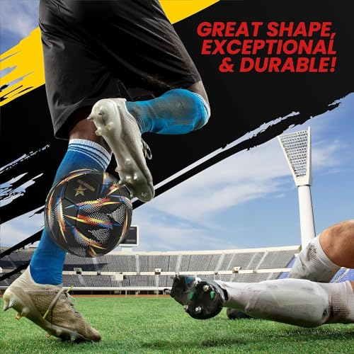 Western Star Soccer Ball Helix- Size 3 4 5 - Official Match Grade Soccer Balls - Attractive and Durable Design - color: Revolution, size: Size 4