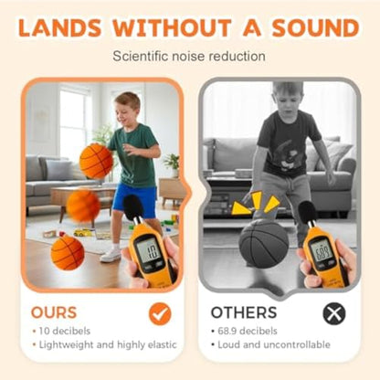 Silent Basketball Size 7/5/3, 2026 New Indoor Basketball Training Ball, Pro PU Foam Ball – Real Feel Higher Bounce Quieter - color: Green, size: #3