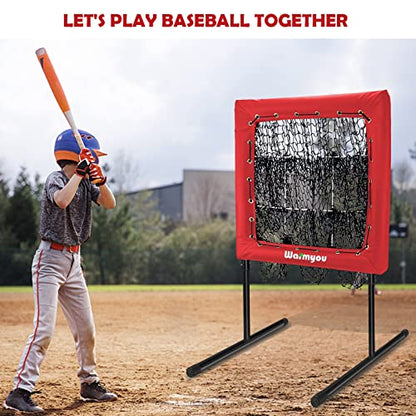 Pitching Net, Portable 9 Hole Baseball & Sotball with Strike Zone - Height Adjustable Easy Setup for Indoor/Outdoor