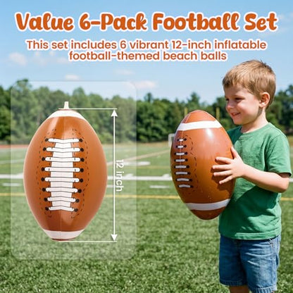Shindel Inflatable Beach Balls, 12 Inch Large Blow Up Footballs Pool Toys for Party Supplies Decorations for Kids Birthday Summer Beach Water Games