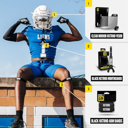 1 Pair Nxtrnd Bicep Bands, Sweat-Absorbent Arm Sweatbands, Football Accessory - color: Black