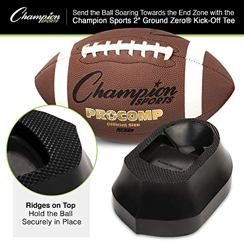 Champion Sports Football Kicking Tee – Heavy-Duty Kickoff Tee in Multiple Styles & Sizes - style: Kicking Tee & Block (2 Inch)