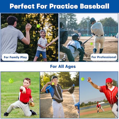 Coopay 14/48 Pack Practice Baseball Softball, Plastic Training Balls Lightweight Hollow Limited Flight Softballs for Hitting, Pitching, Batting Training Indoor Outdoor Use - color: Green, style: 48 Pack