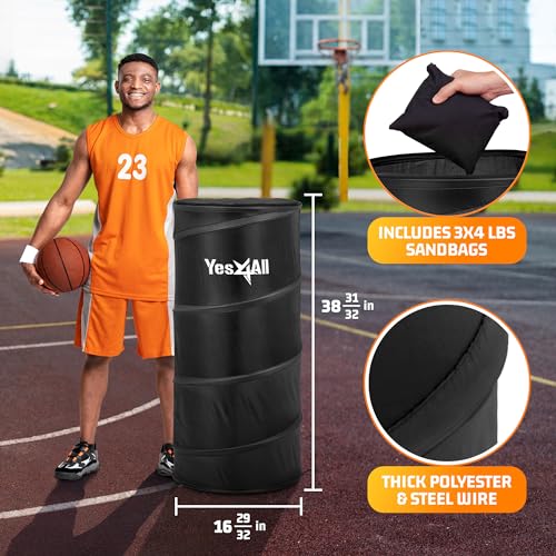 Yes4All Pop Up Defender, 3-Pack Basketball Youth Training Equipment, Portable Football Soccer Basketball Drill Defender