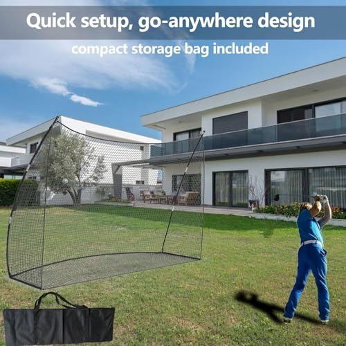 Golf Practice Hitting Net, 10 x 7 ft x 3 ft Portable Golf Nets Personal Driving Range for Swing Chipping, with Carry Bag for Backyard Outdoor Indoor Use