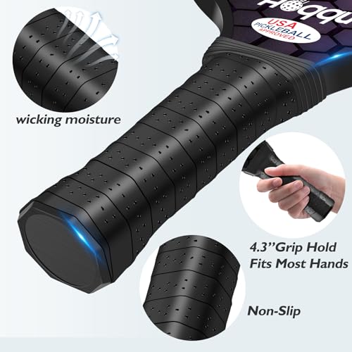 Lightweight Fiberglasses Pickleball Paddles Sets with Overgrips, Lead Tapes, Pickleball Balls
