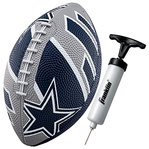 Franklin Sports NFL Team Footballs - Rubber Youth Mini Balls for All Teams - Kids 8.5" Football + Air Pump Sets - Official NFL Licensed - style: Dallas Cowboys
