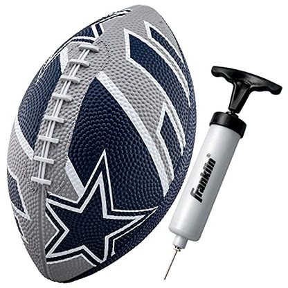 Franklin Sports NFL Team Footballs - Rubber Youth Mini Balls for All Teams - Kids 8.5" Football + Air Pump Sets - Official NFL Licensed - style: Dallas Cowboys