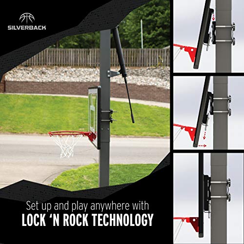 Silverback Junior Youth 33" Basketball Hoop with Lock ‘n Rock Mounting Technology Mounts to Round and Vertical Poles, Black (B8410W)