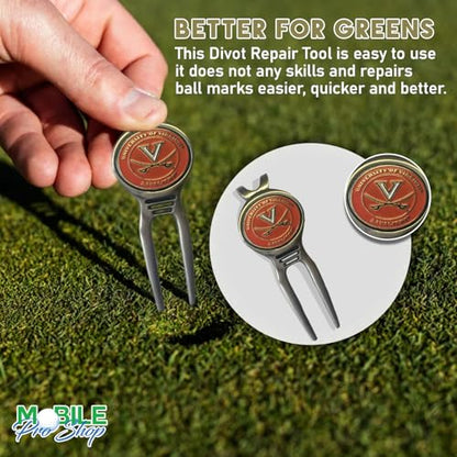 Divot Repair Tool Removable Magnetic Ball Marker-Best Divot Fixer - style: VIRGINIA CAVALIERS