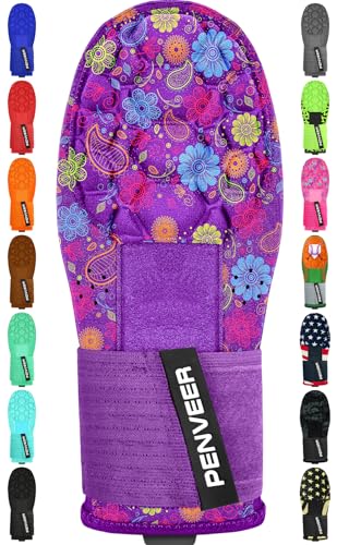 Baseball Sliding Mitt Youth & Adult, Sliding Glove for Baseball, Softball Sliding Guard, Left and Right Hands - color: Purple Paisley Flower, size: Youth