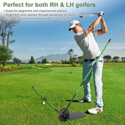 Golf Alignment Stick Holder with Holder Angle Plate,Professional Swing Trainer,Golf Swing Plane Trainer Aid for Aiming Putting Swing,Golf Teaching, Multi-Functional for All Levels of Golfer