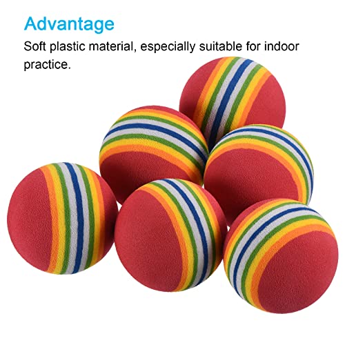 PATIKIL Golf Foam Balls, 6 Pack EVA Sponge 42mm Exercise Flight Swing Practice for Indoor Training, Rainbow