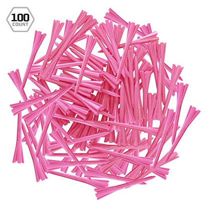 Izzo Plastic Golf Tees (100 Pack) - color: Neon Pink, style: 3.25 Inches