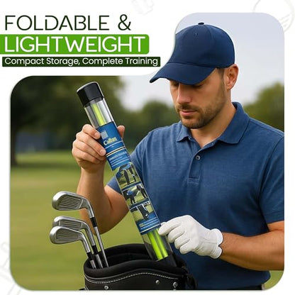 Collapsible Golf Alignment Sticks | 48 Inches Golf Trainer Stick Set for Aiming/Putting/Posturing | Fiberglass Rods for Practice | Portable Super Stroke Alignment Sticks with PVC Tube Case
