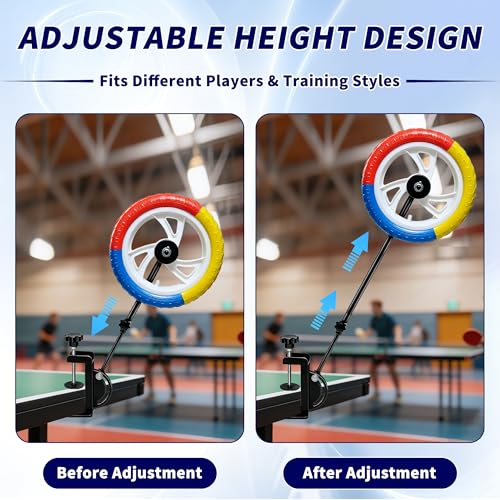 Table Tennis Trainer for Topspin Practice, Adjustable Ping Pong Training Device Solo Table Tennis Training Equipment for Beginners & Advanced Players