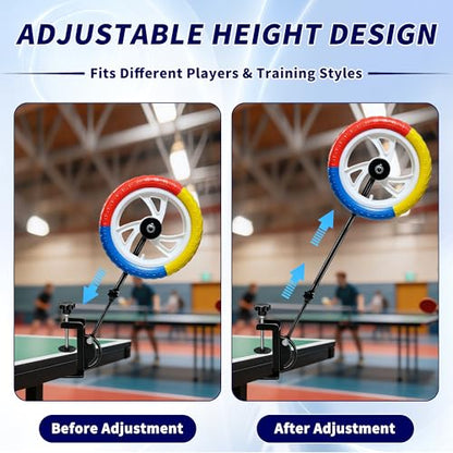 Table Tennis Trainer for Topspin Practice, Adjustable Ping Pong Training Device Solo Table Tennis Training Equipment for Beginners & Advanced Players