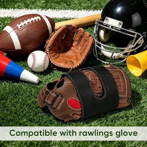 Glove Wrap Compatible with Rawlings, Baseball Glove Wrap Band with Velcro, Adjustable Baseball Glove Wrist Tightener, Elastic Strap for Pocket Shape, Fits Players of All Ages