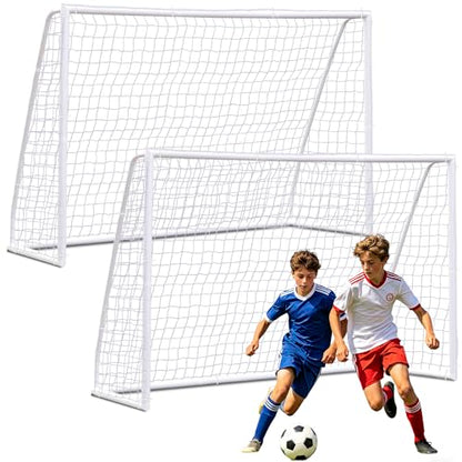 ZENY Portable Soccer Goal for Backyard,12x6 / 10x6.5 / 8x5 / 6x4 ft Kids Adults Soccer Net and Frame for Home Backyard Practice Training Goals, Soccer Training Equipment - style: 8 x 5 FT - 2 Pack