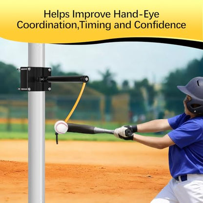 Baseball & Softball Batting Trainers for Beginners and Pros, Locking Post Style Tether Ball Set, Swing Trainer for Hitting Training Equipment, Easy Install on 3"-6" Round & 2"-6" Square Posts