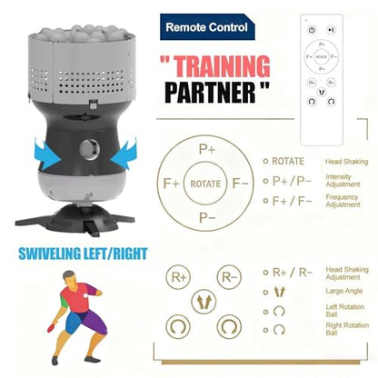 Spin Control Ping Pong Machine, Table Tennis Robot with Dual Mode – Switch Between Straight & Curved Balls, 90-Ball Capacity, Adjustable Trajectory