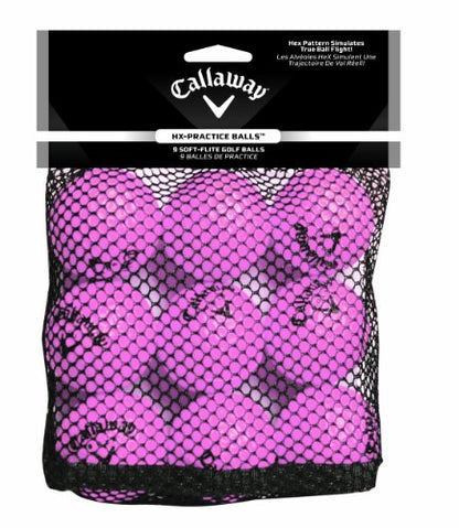 Callaway HX Soft Flight - Foam Practice Golf Balls - color: Pink, size: 9 Pack