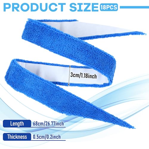 18 Pack Tennis Racket Towel Grips Handles Wrap 26.7 Inch Self-adhesive Absorbent Racket Towel Overgrip Non-slip and Sweat Tape Protection for Tennis Badminton Racquetball Squash Baseball