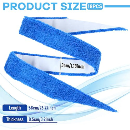 18 Pack Tennis Racket Towel Grips Handles Wrap 26.7 Inch Self-adhesive Absorbent Racket Towel Overgrip Non-slip and Sweat Tape Protection for Tennis Badminton Racquetball Squash Baseball