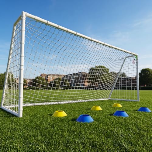 8x6, 12x6, 16x7 FT Soccer Goal for Backyard, Metal Soccer Goals with PE Soccer Net, Target Net & Training Cones, Rust-Proof Reinforced Frame, Outdoor Soccer Net for Kids, Youth Training or Team Game - size: 16x7 ft