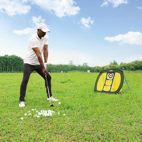 Chipping Net, Pop Up Golf Nets for Backyard Driving Real Golf Balls, Indoor & Outdoor Practice Net for Accuracy Short Game