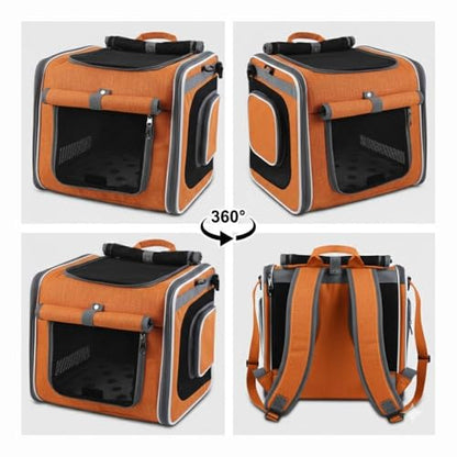 New Dog Bike Basket - Premium Dog Basket for Bike, Secure Pet Basket for Rides with Safety Strap, Dog Carrier Backpack Carrier with Dog Bowl by Luniko Shop (Orange)