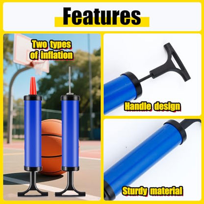 10 Sets Ball Pumps for Sports Balls, Portable Hand Pump with 4 Needles 1 Nozzle 1 Extension Hose, Air Balls Pumps Bulk, Hand Pumps Inflation Kit for Basketball Soccer Volleyball