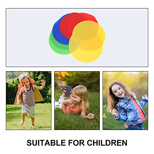 Happyyami 8pcs Reusable Stadium Landmark Disc Markers for Sports Training Non-Slip Flat Sign Markers Red Blue Yellow Green for Soccer Basketball Hockey Drills