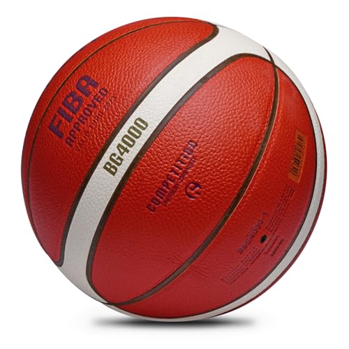 Training Soft Touch Rubber and Faux Leather Fighting Basketball, High Bounce Indoor Outdoor Basketball Gift - color: B6G4000 Brown