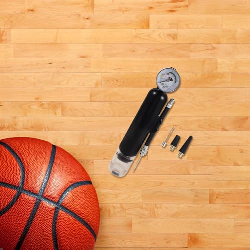 1 Set Portable Ball Pump Pressure Gauge - Basketball Inflator with Flexible Hose - Air Pump with Inflation Needles for Sports Exercise Football Soccer