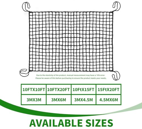 Golf Hitting Practice Net – Heavy Duty Golf Net for Backyard Driving Real Golf Balls, Multi-Sport Barrier Net for Baseball, Hockey, Soccer – with Bungee Cords & Zip Ties - size: 10Ft×20Ft