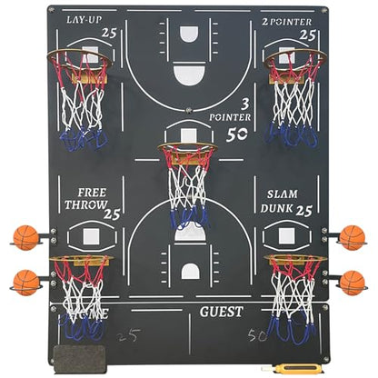 Extra Large Wall-Mounted Iron Basketball Hoop Decor 28.6x22.4in Metal Board Game Indoor Sports Game Gameroom Decor Unique Wall Art Housewarming Gift Family Night Wall Games Play on Wall