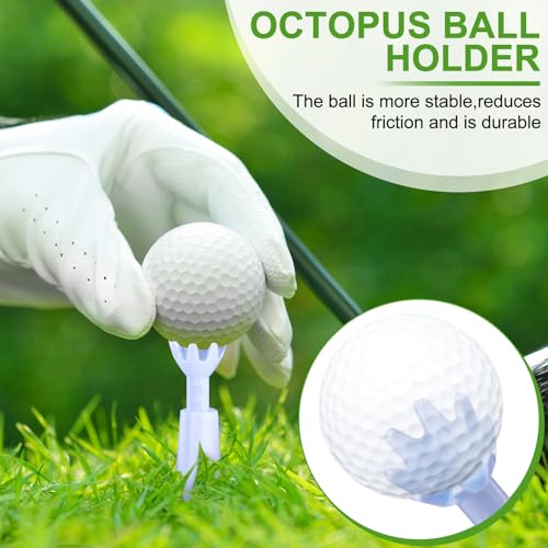 JellyArch 6 Pieces Adjustable Golf Tees Set for Driving Range Mats Simulator 2.1-2.9 Inches Height Range Tees Rubber Plastic Unbreakable Golf Accessories for Indoor Outdoors, White
