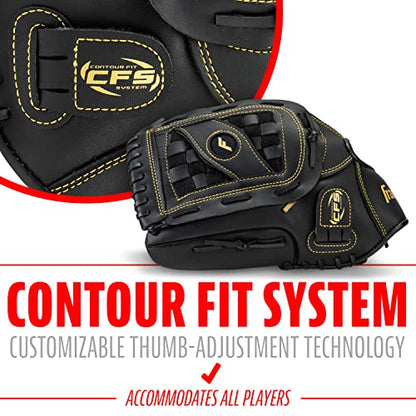 Franklin Sports Field Master Baseball + Softball Glove - Field Master Adult + Youth Baseball + Softball Mitt - Men's + Women's Gloves - Right Hand Throw