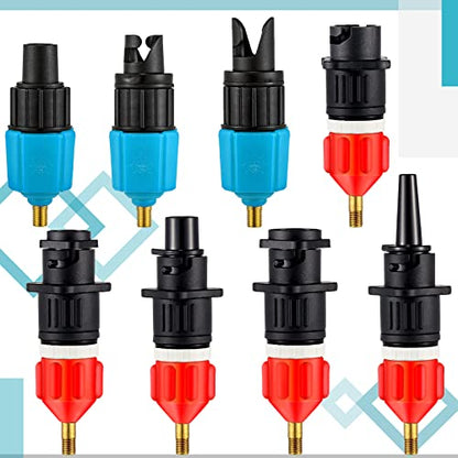 Treela Inflatable Air Pump Adaptor Compatible with SUP Inflatable Car Air Compressor Valve Adaptor with 9 Valve Nozzle for Paddle Board Boat