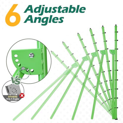 6-Angle Adjustable Volleyball Rebounder Net 7x4ft, High Stable Bounce Back Training Equipment for Practicing Volleying Bumping Spiking with High-Tension Net, PU Volleyball and Pump, Stakes - color: Green