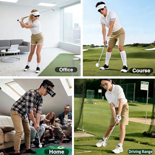 Retractable Golf Swing Training Aid, Golf Grip Trainer for Warm-up, Right-Handed Golf Club for Indoor & Outdoor Practice, Ideal for Beginners Improving Strength